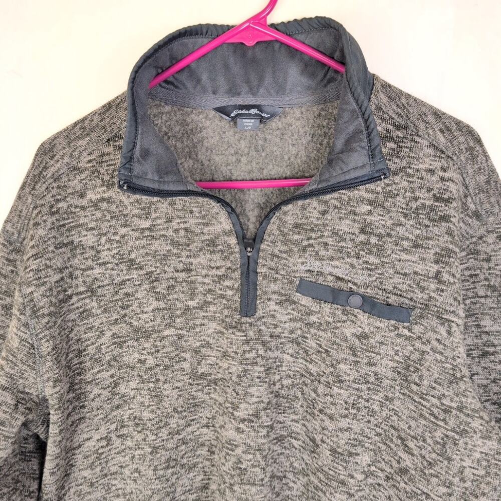 Eddie Bauer grey quarter zip sweatshirt Size Large Outdoors Gorpcore Casual - Picture 4 of 6
